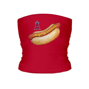 Women's Tiny Turnip Red Los Angeles Angels Hot Dog Tube Top