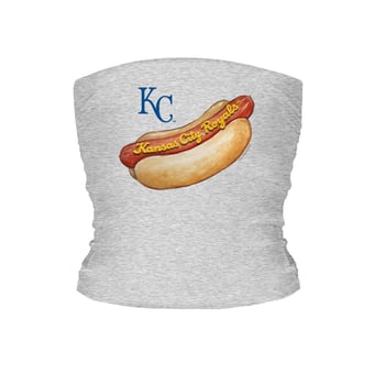 Women's Tiny Turnip Gray Kansas City Royals Hot Dog Tube Top