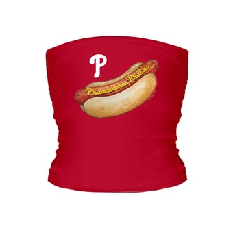 Women's Tiny Turnip Red Philadelphia Phillies Hot Dog Tube Top
