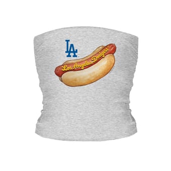 Women's Tiny Turnip Gray Los Angeles Dodgers Hot Dog Tube Top