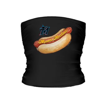 Women's Tiny Turnip Black Miami Marlins Hot Dog Tube Top