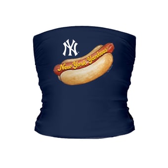 Women's Tiny Turnip Navy New York Yankees Hot Dog Tube Top