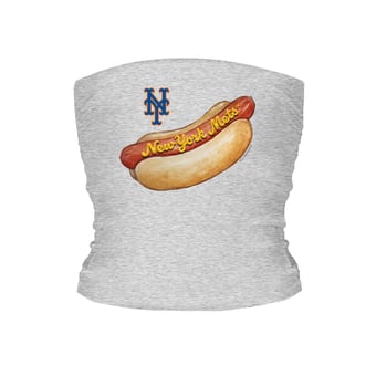 Women's Tiny Turnip Gray New York Mets Hot Dog Tube Top