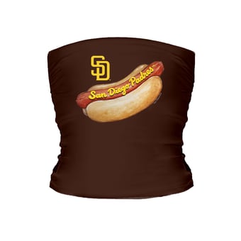 Women's Tiny Turnip Brown San Diego Padres Hot Dog Tube Top
