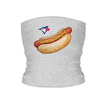 Women's Tiny Turnip Gray Toronto Blue Jays Hot Dog Tube Top