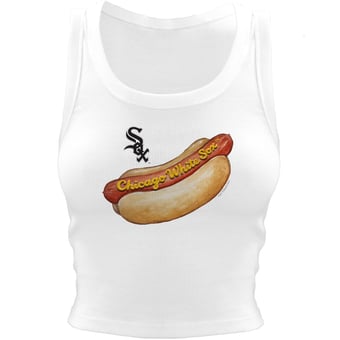 Women's Tiny Turnip White Chicago White Sox Hot Dog Crop Tank Top