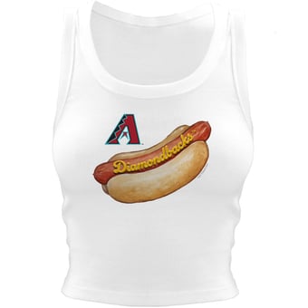 Women's Tiny Turnip White Arizona Diamondbacks Hot Dog Crop Tank Top