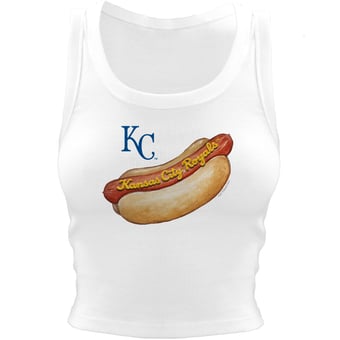 Women's Tiny Turnip White Kansas City Royals Hot Dog Cropped Tank Top
