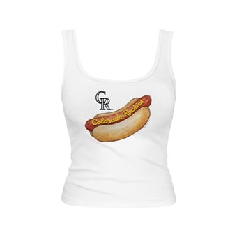 Women's Tiny Turnip White Colorado Rockies Emmy Hot Dog Tri-Blend Tank Top