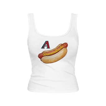 Women's Tiny Turnip White Arizona Diamondbacks Emmy Hot Dog Tri-Blend Tank Top