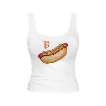 Women's Tiny Turnip White San Francisco Giants Emmy Hot Dog Tri-Blend Tank Top
