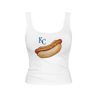Women's Tiny Turnip White Kansas City Royals Emmy Hot Dog Tri-Blend Tank Top