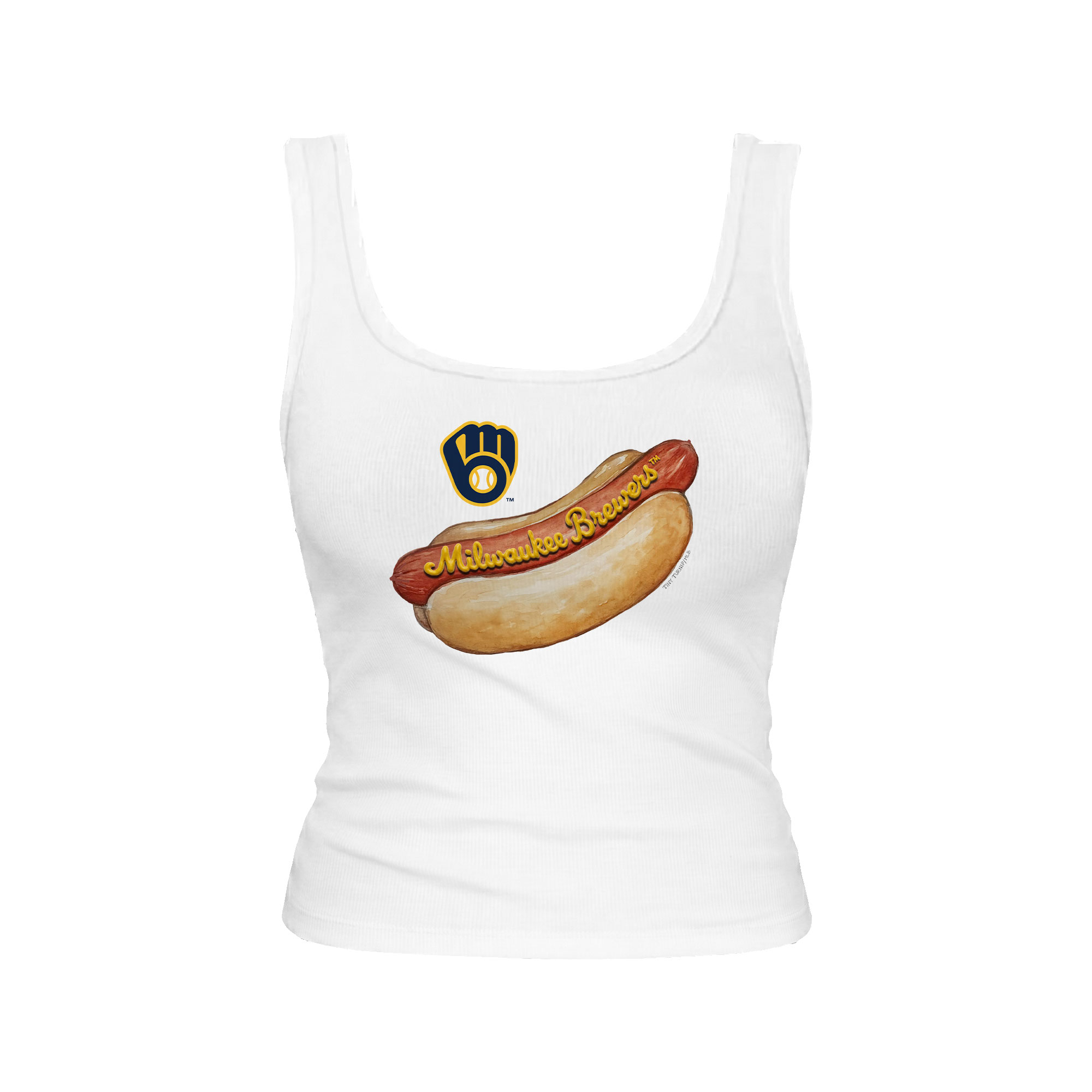 Women’s Tiny Turnip White Milwaukee Brewers Emmy Hot Dog Tri-Blend Tank Top Women’s Tiny Turnip White Milwaukee Brewers Emmy Hot Dog Tri-Blend Tank Top