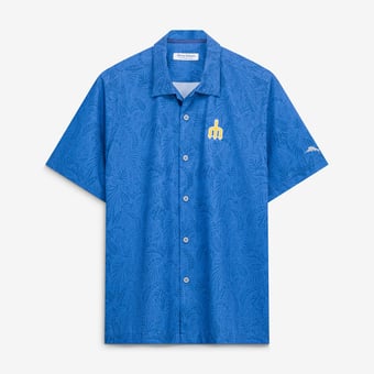 Men's Tommy Bahama Royal Seattle Mariners Saltwater Fronds IslandZone Button-Up Shirt