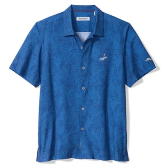 Men's Tommy Bahama Royal Los Angeles Dodgers Saltwater Fronds IslandZone Button-Up Shirt