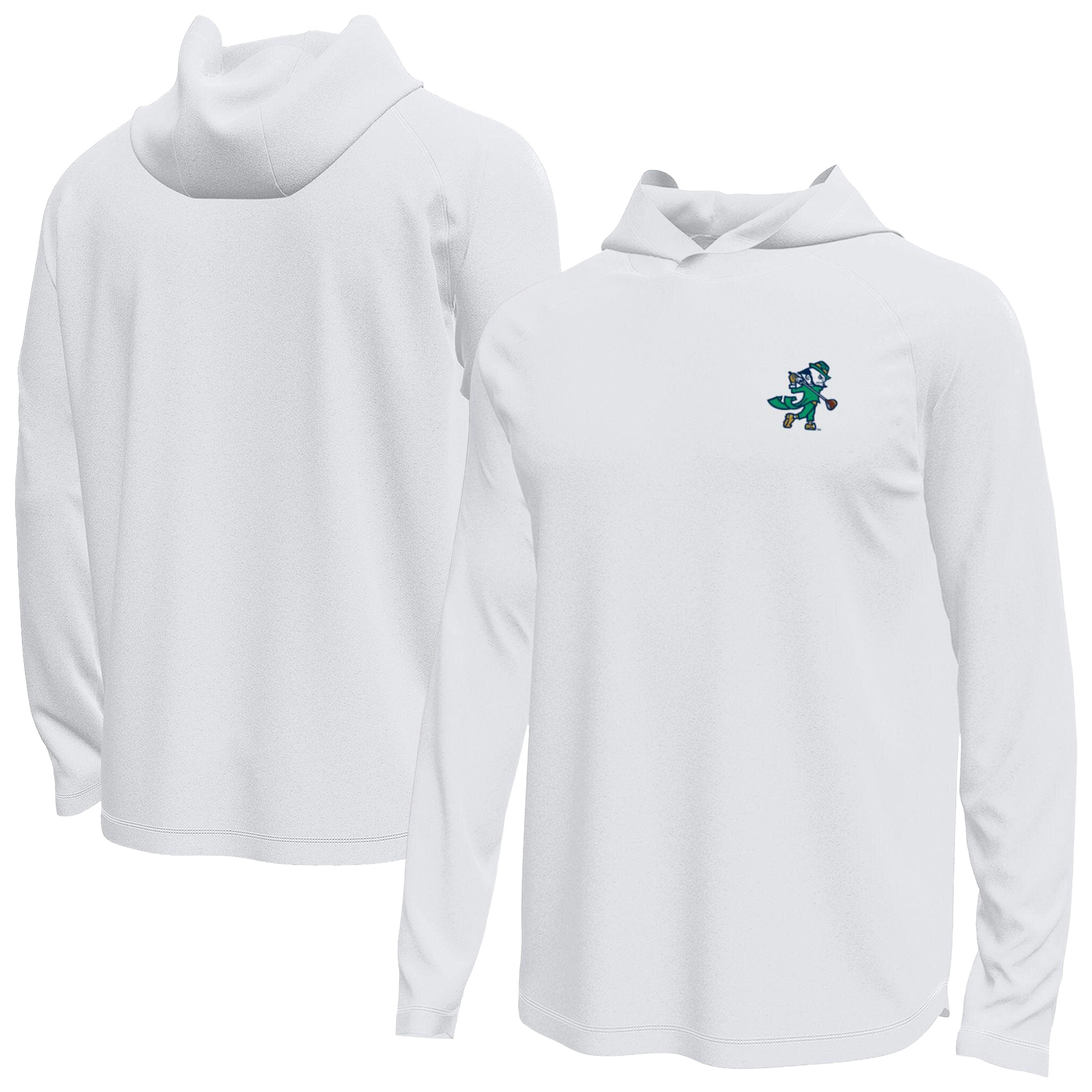 Men's Under Armour  White Notre Dame Fighting Irish Golf Tech Stretch Long Sleeve Hooded T-Shirt