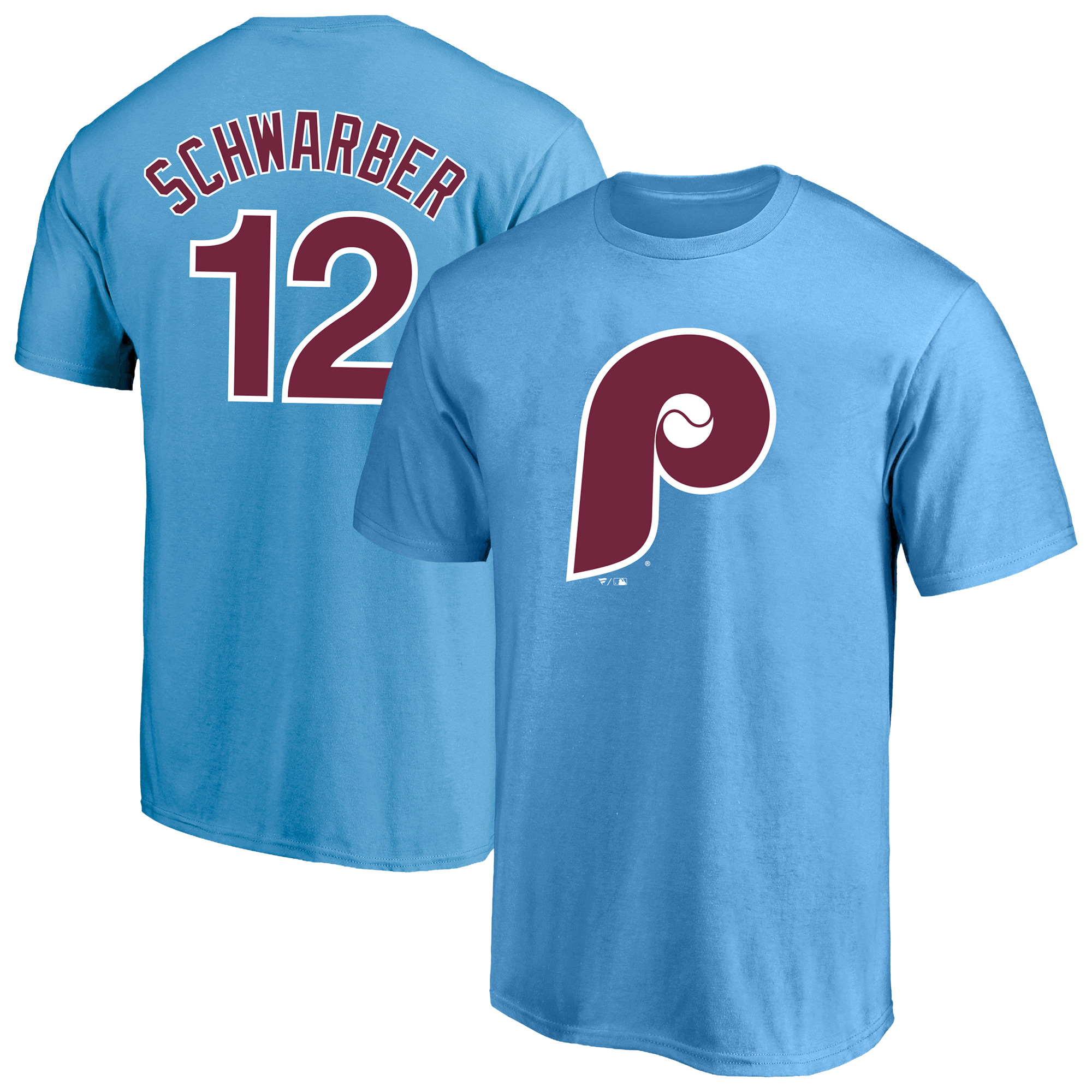 Men's Fanatics Kyle Schwarber Light Blue Philadelphia Phillies Big & Tall Name & Number T-Shirt