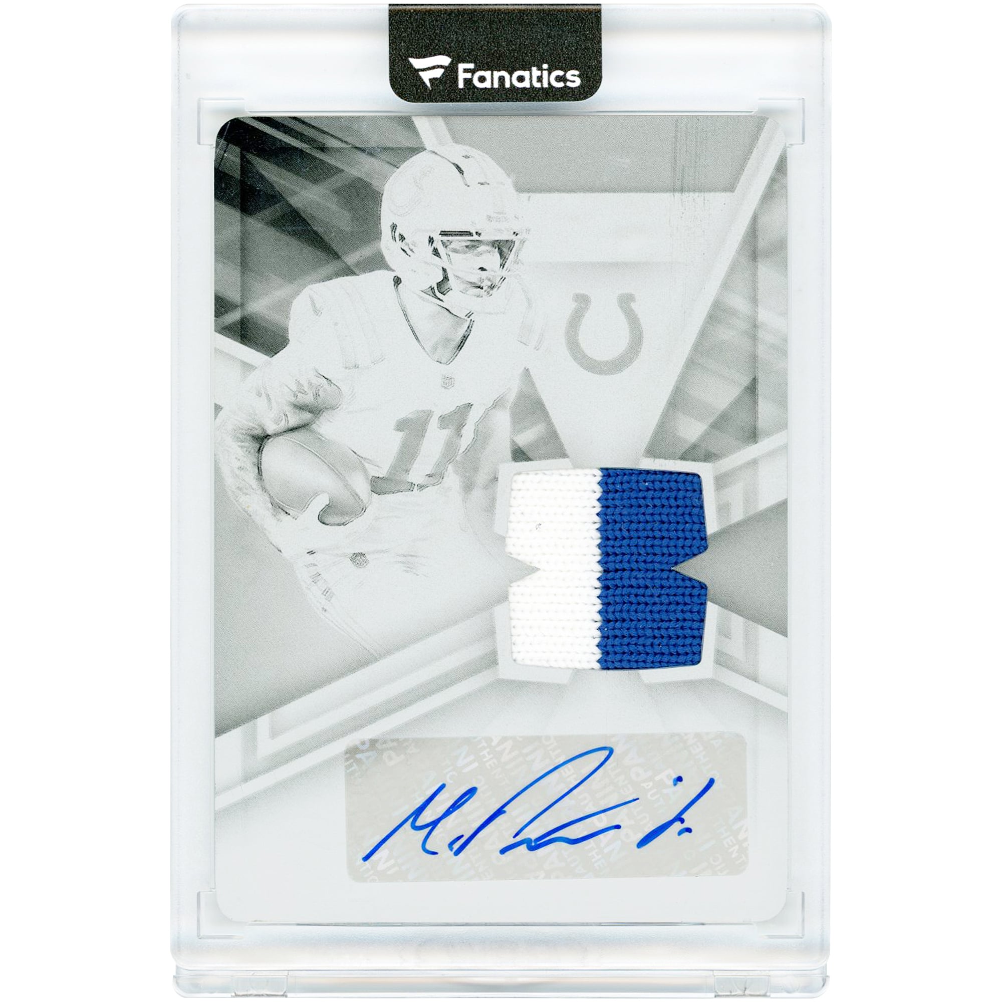 Carta autografata di Michael Pittman Jr. degli Indianapolis Colts, edizione 2021 Panini XR Black Printing Plate Relic #AUS-MPI #1/1