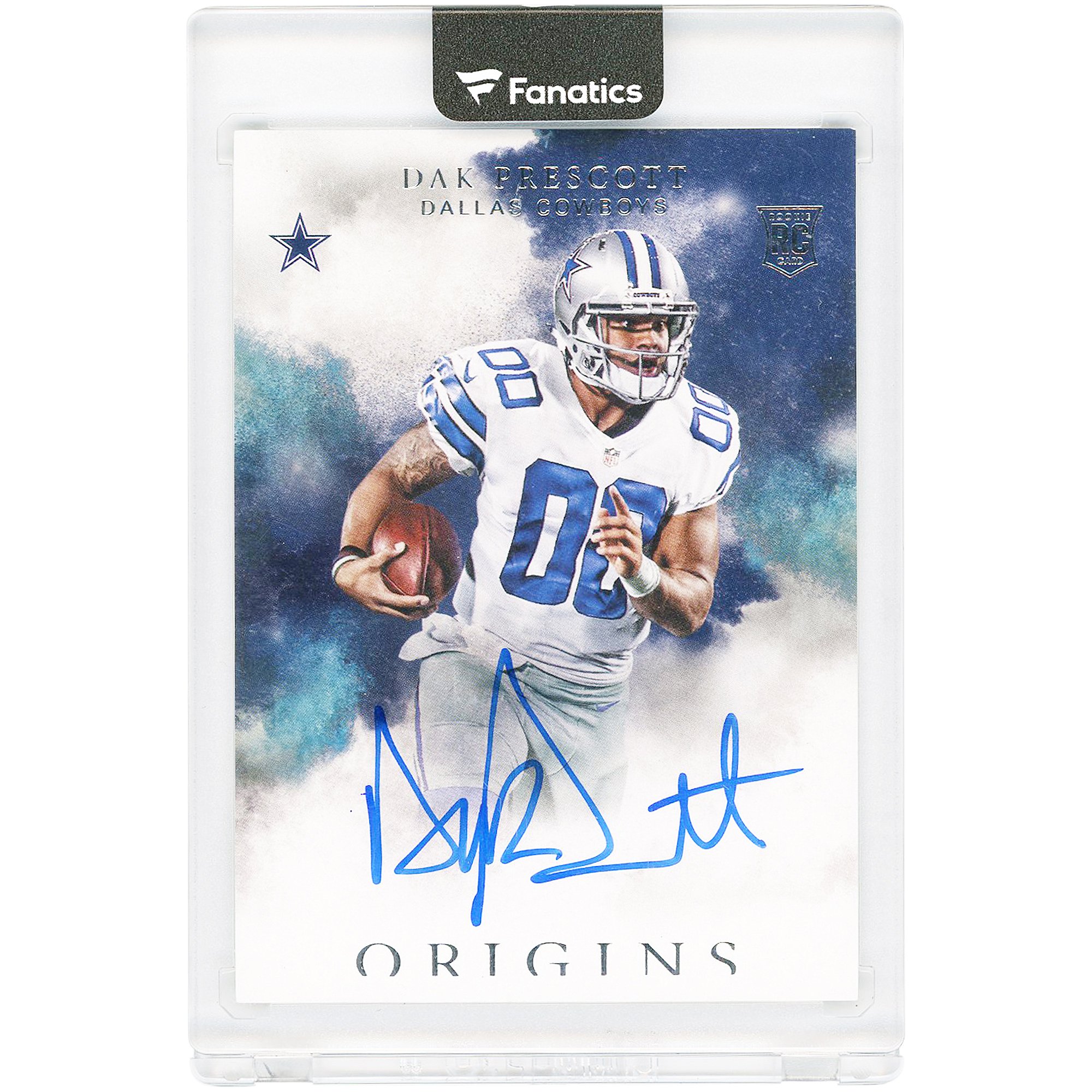 Tarjeta de novato autografiada de Dak Prescott de los Dallas Cowboys, Panini Origins #130, 2016