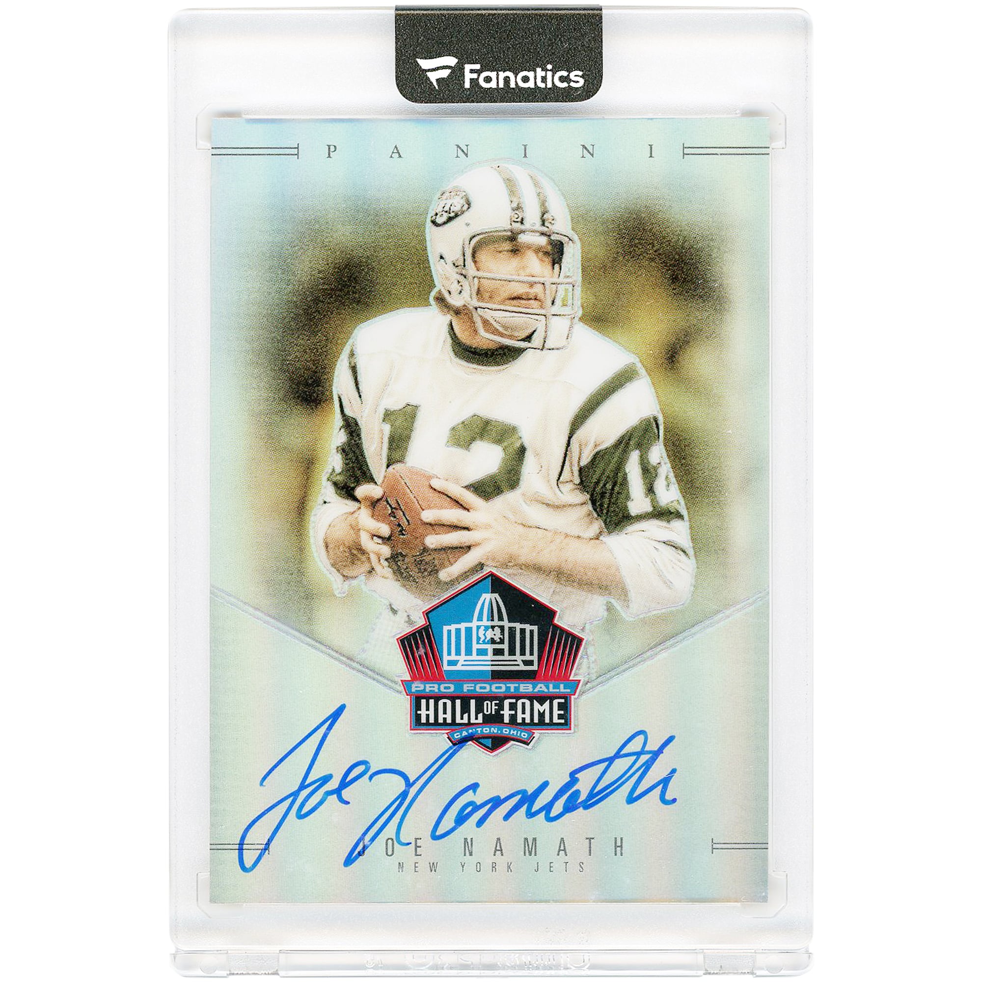 Carta autografata di Joe Namath dei New York Jets, edizione Panini Spectra HOF Prizm 2025 #HOF-JNH # 11/50