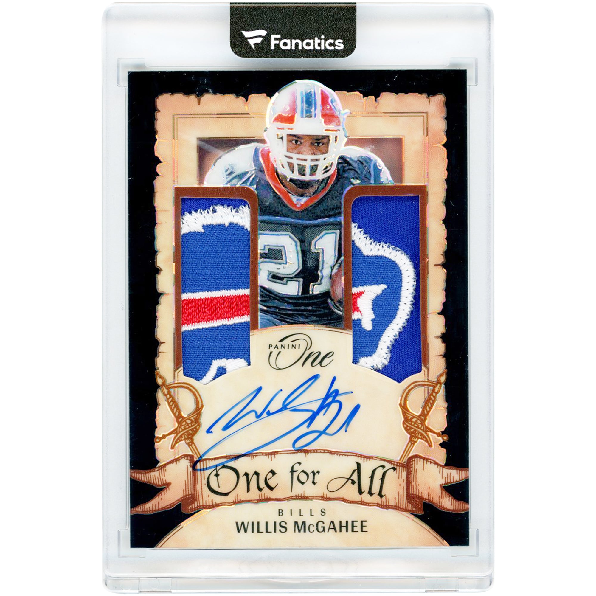 Carta autografata di Willis McGahee dei Buffalo Bills, Panini One for All #346 #3/5 del 2023.