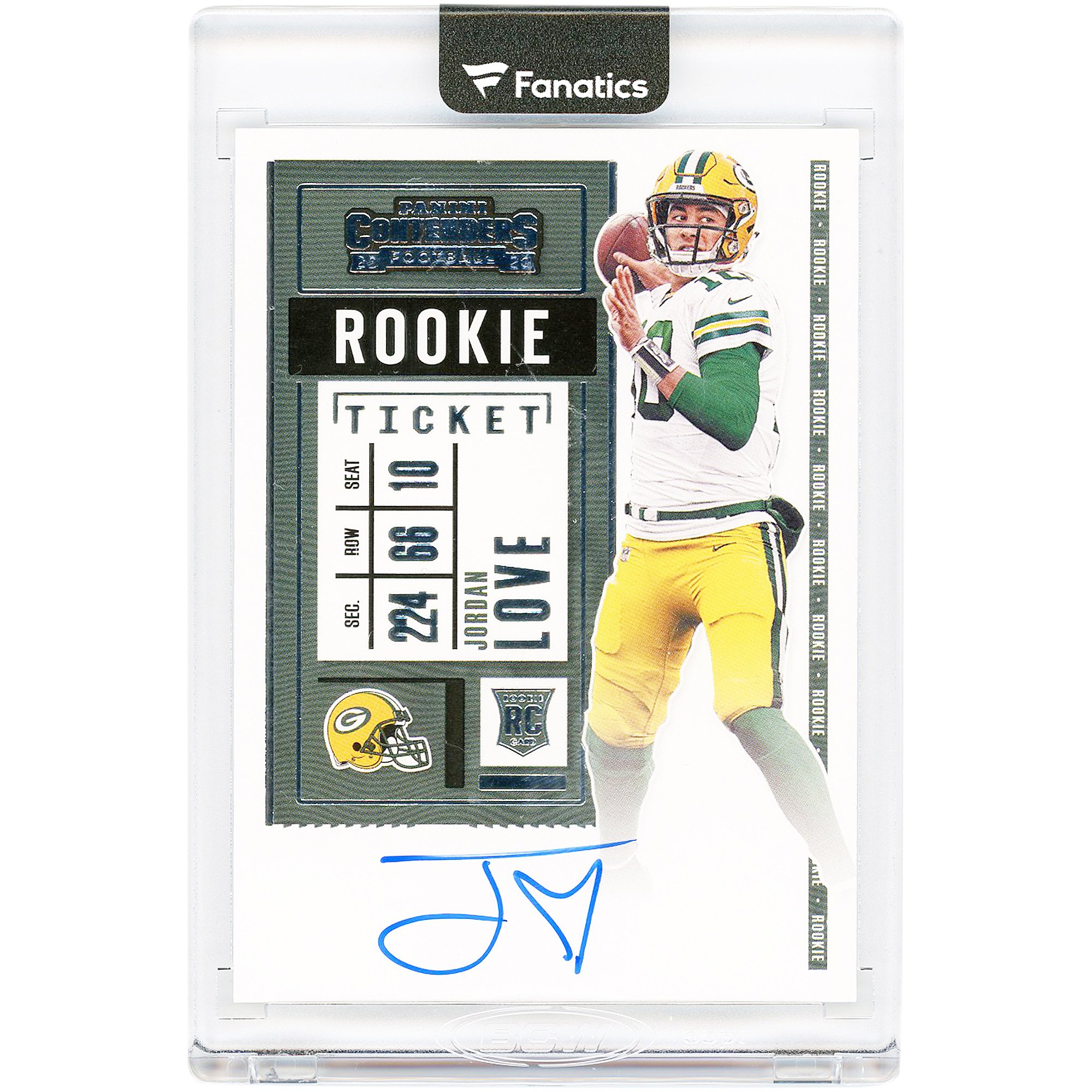 Carta da collezione autografata di Jordan Love dei Green Bay Packers, edizione 2020 Panini Contenders Rookie Ticket #111