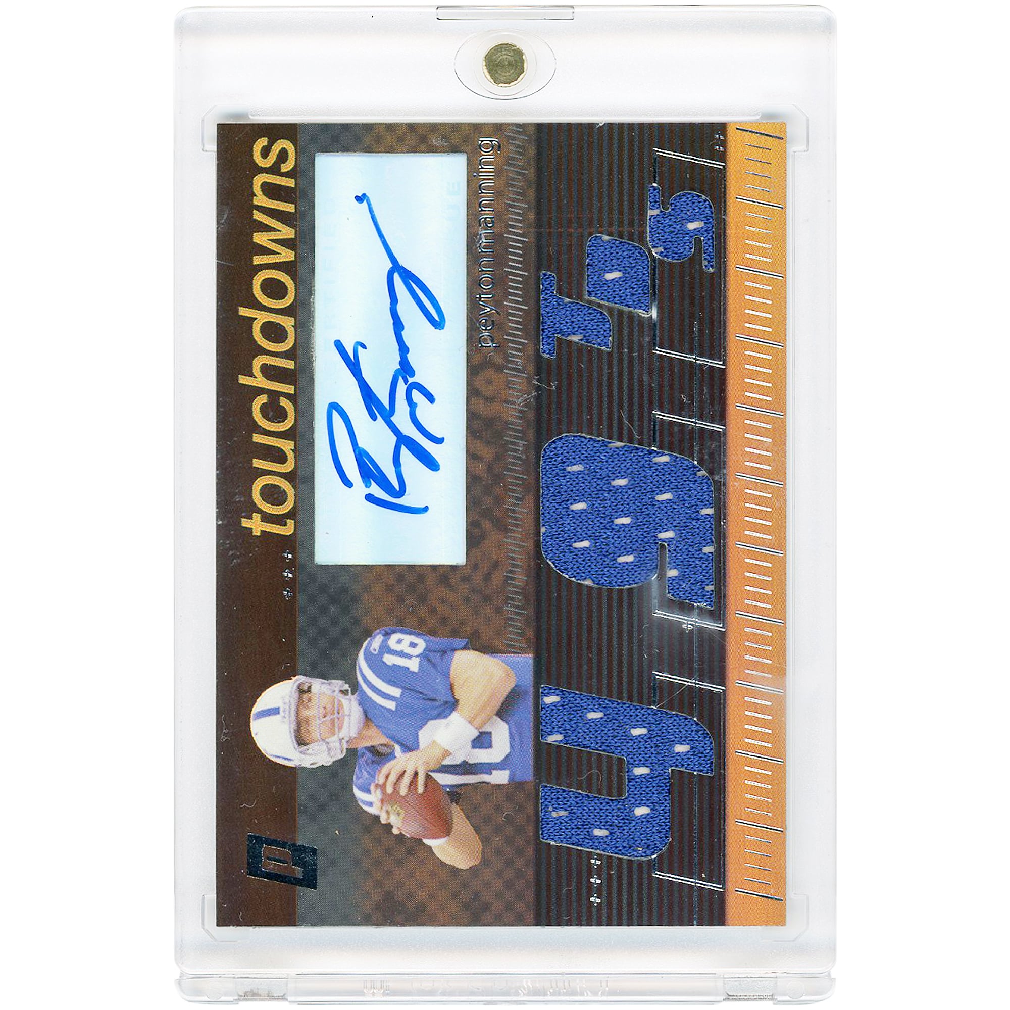 Carta autografata di Peyton Manning degli Indianapolis Colts, edizione 2006 Topps Paradigm Triple Relic #TPCHTD-PM #37/99