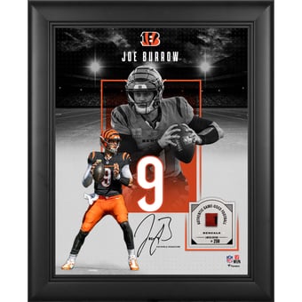 Joe Burrow Cincinnati Bengals Facsimile Signature Framed 11" x 14" Showcase Collage with a Piece of Game-Used Football - Limited Edition of 250