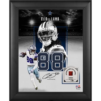 CeeDee Lamb Dallas Cowboys Facsimile Signature Framed 11" x 14" Showcase Collage with a Piece of Game-Used Football - Limited Edition of 250