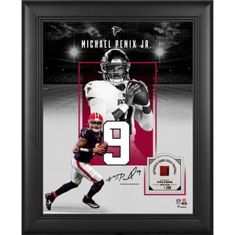 Michael Penix Jr. Atlanta Falcons Facsimile Signature Framed 11" x 14" Showcase Collage with a Piece of Game-Used Football - Limited Edition of 250