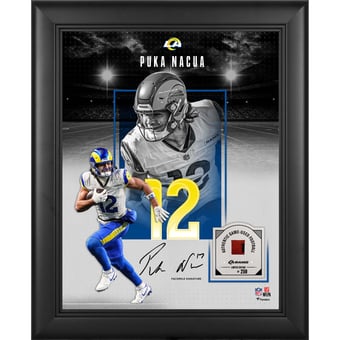 Puka Nacua Los Angeles Rams Facsimile Signature Framed 11" x 14" Showcase Collage with a Piece of Game-Used Football - Limited Edition of 250