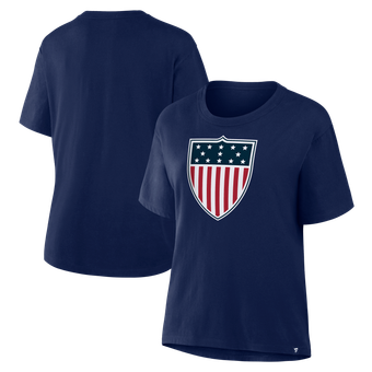 Women's Navy Team USA Shield Logo T-Shirt