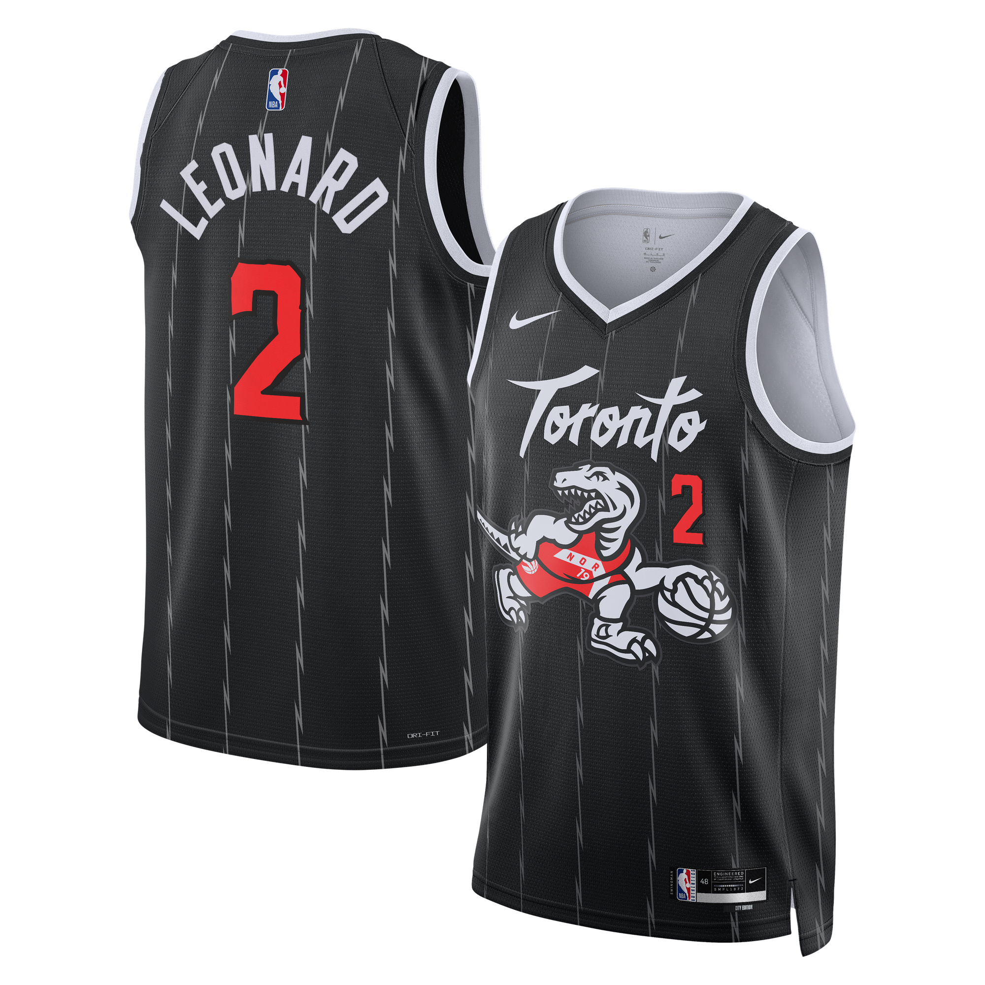 Unisex Nike Kawhi Leonard Black Toronto Raptors Swingman Jersey - City Edition