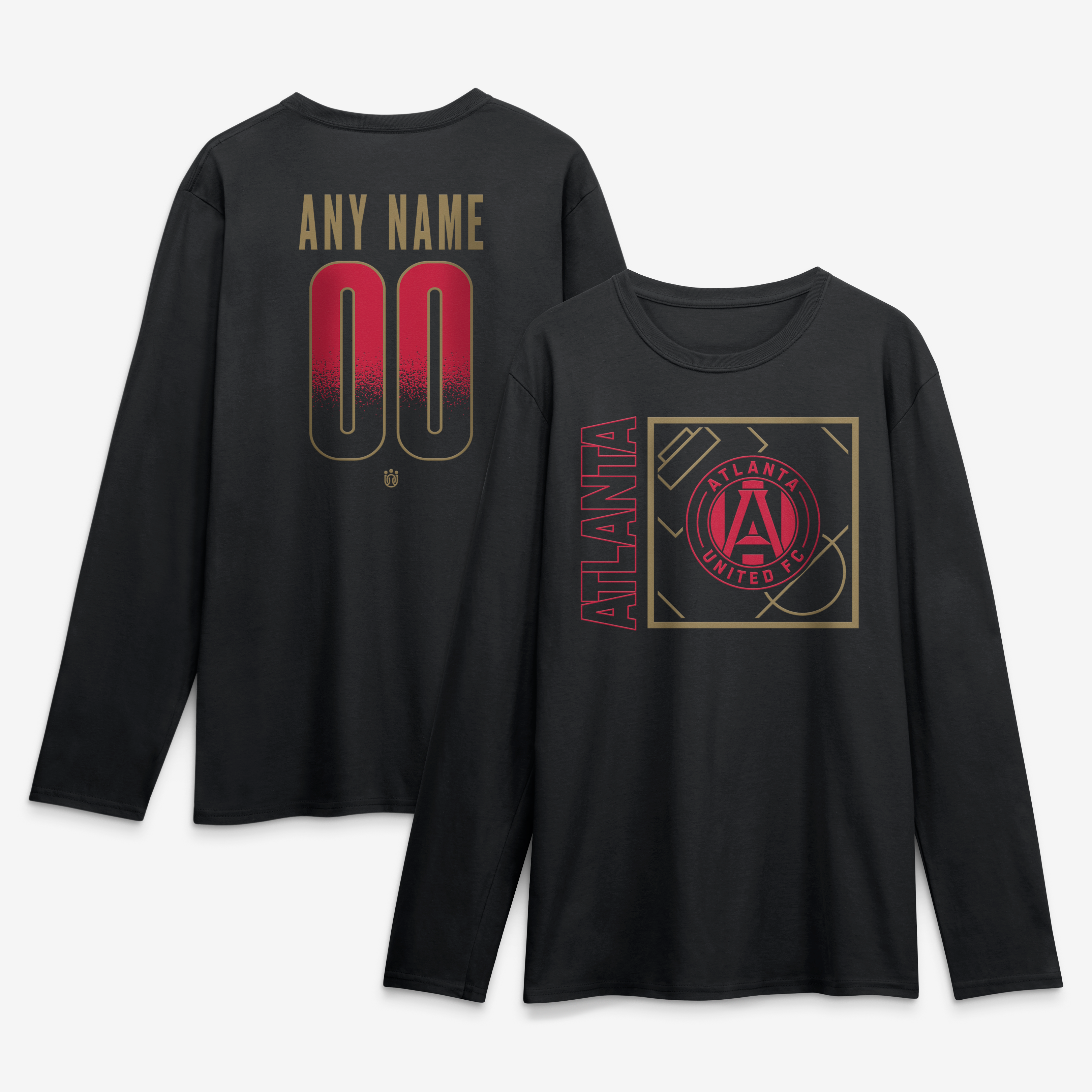 Men's Black Atlanta United FC  Home Field Pop Personalized Name & Number Long Sleeve T-Shirt