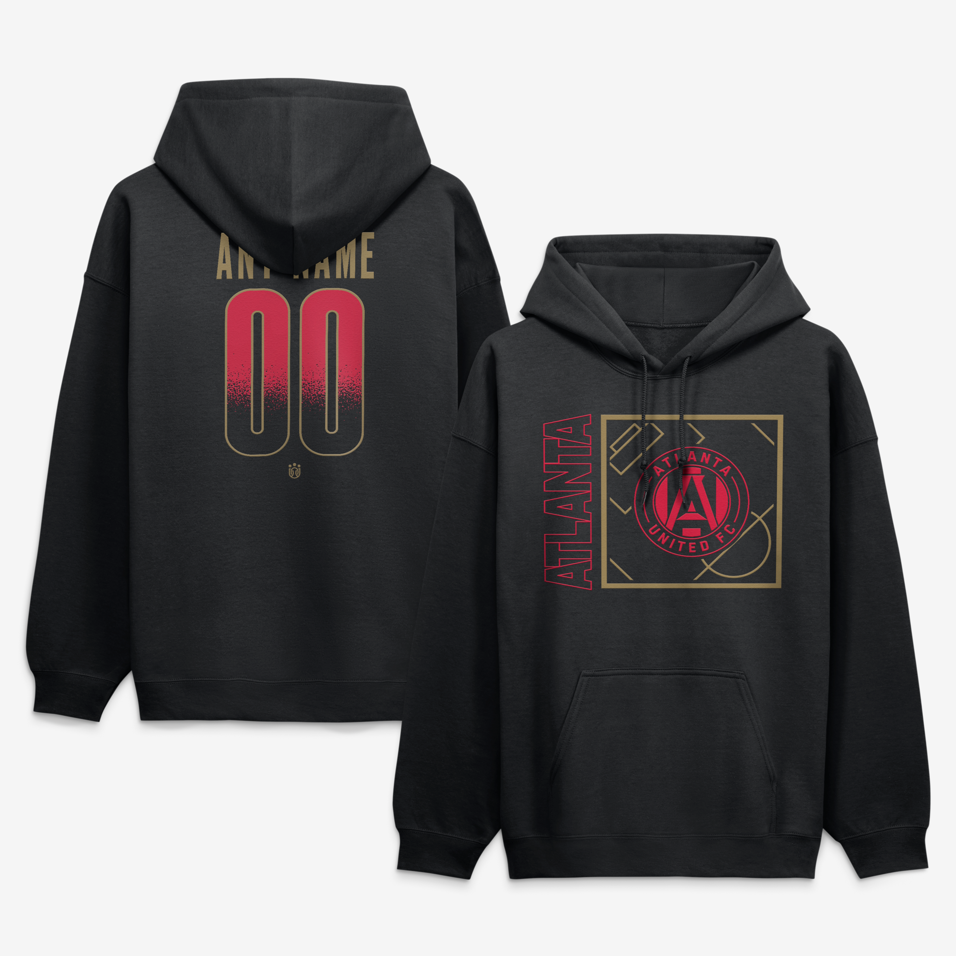 Men's Black Atlanta United FC  Home Field Pop Personalized Name & Number Hoodie