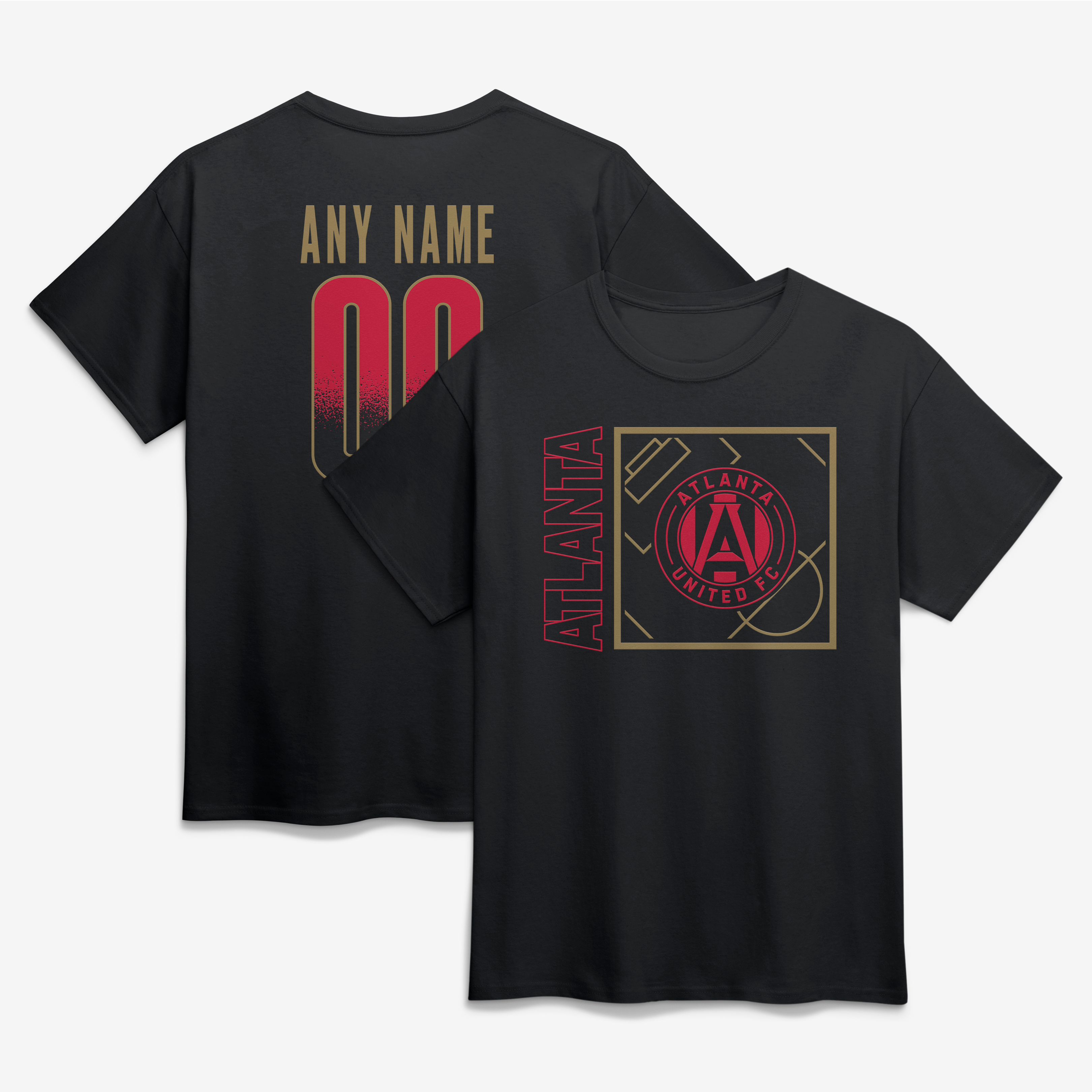 Men's Black Atlanta United FC  Home Field Pop Personalized Name & Number T-Shirt