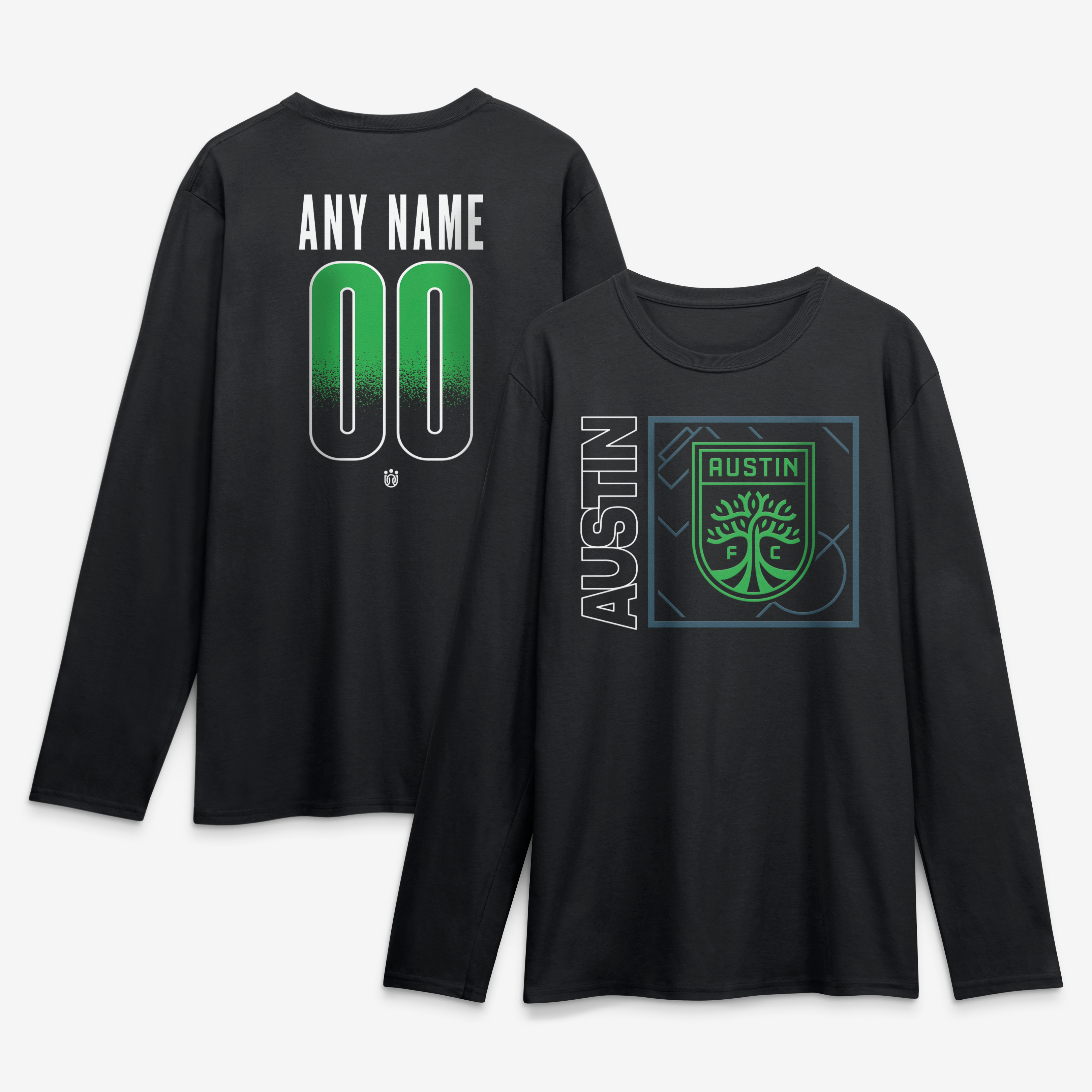 Men's Black Austin FC  Home Field Pop Personalized Name & Number Long Sleeve T-Shirt