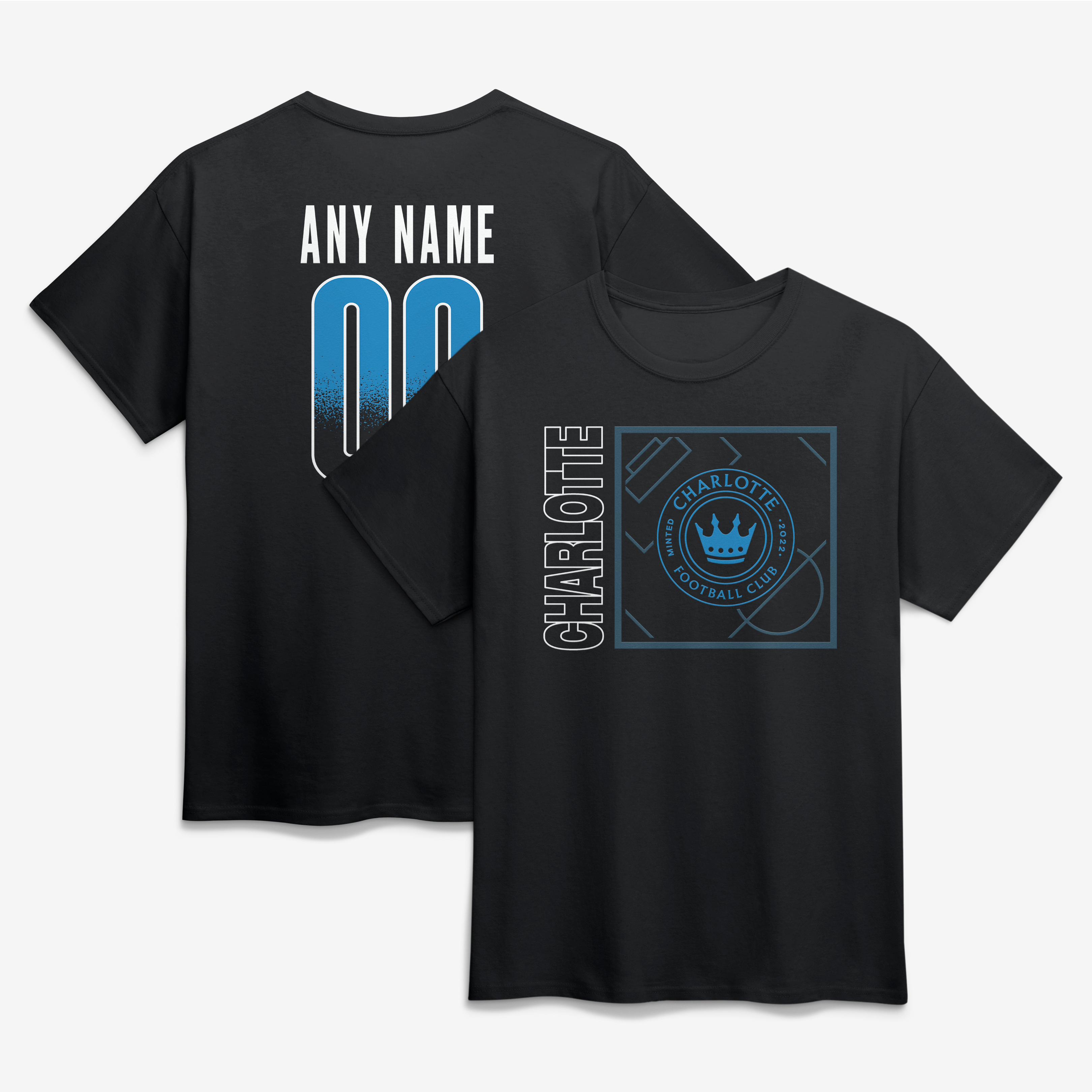 Men's Black Charlotte FC  Home Field Pop Personalized Name & Number T-Shirt