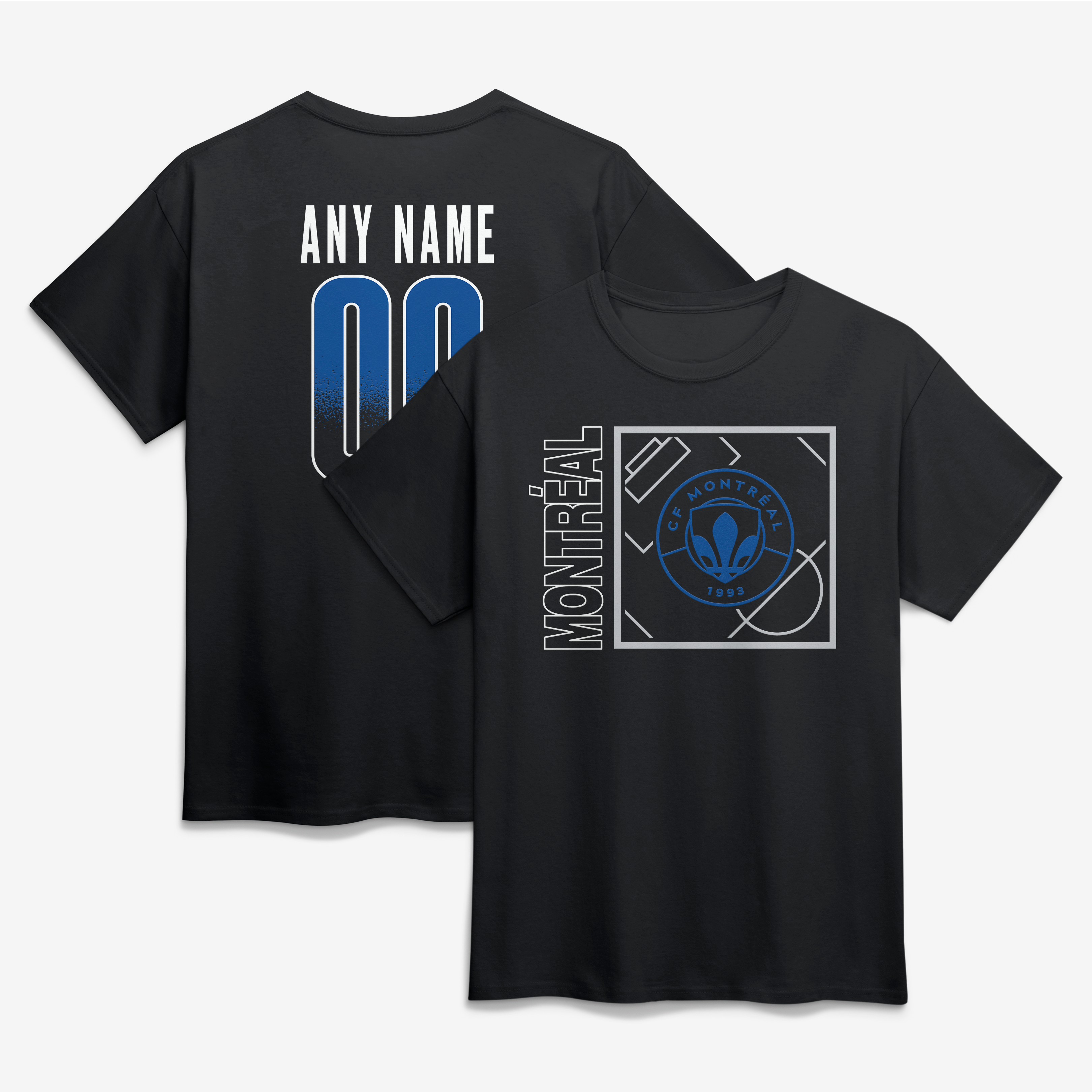 Men's Black CF Montreal Big & Tall Home Field Pop Personalized Name & Number T-Shirt