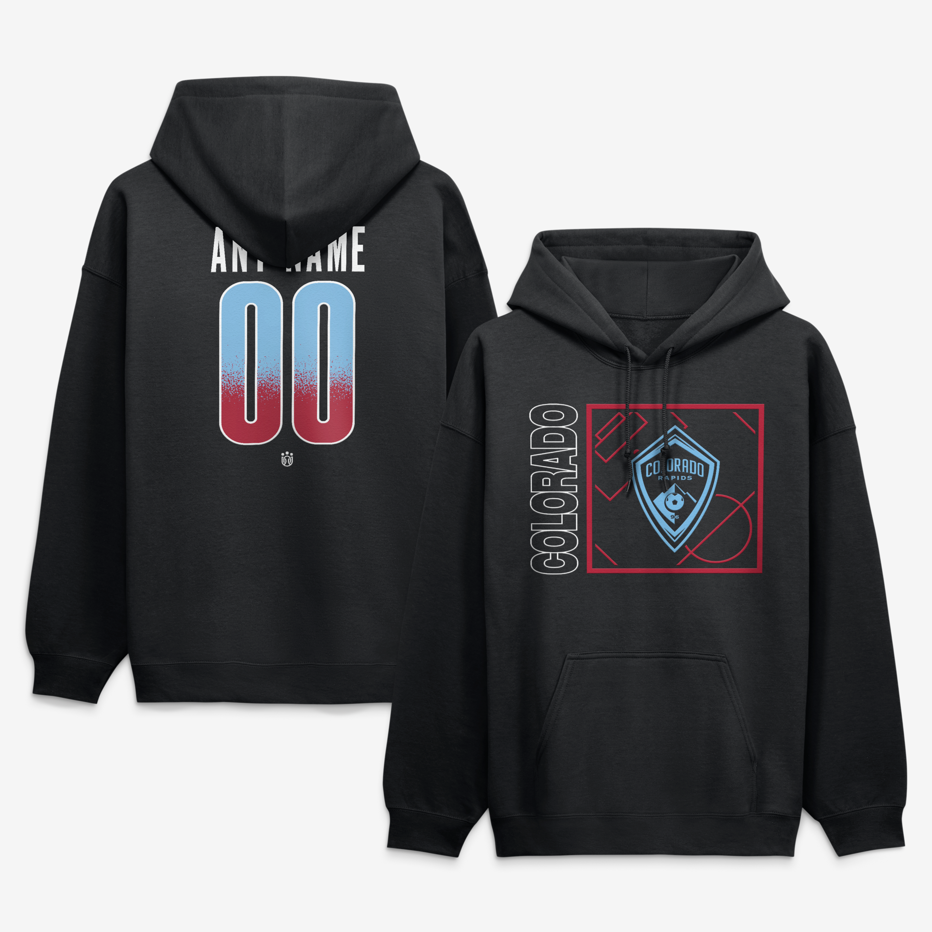 Men's Black Colorado Rapids Big & Tall Home Field Pop Personalized Name & Number Hoodie