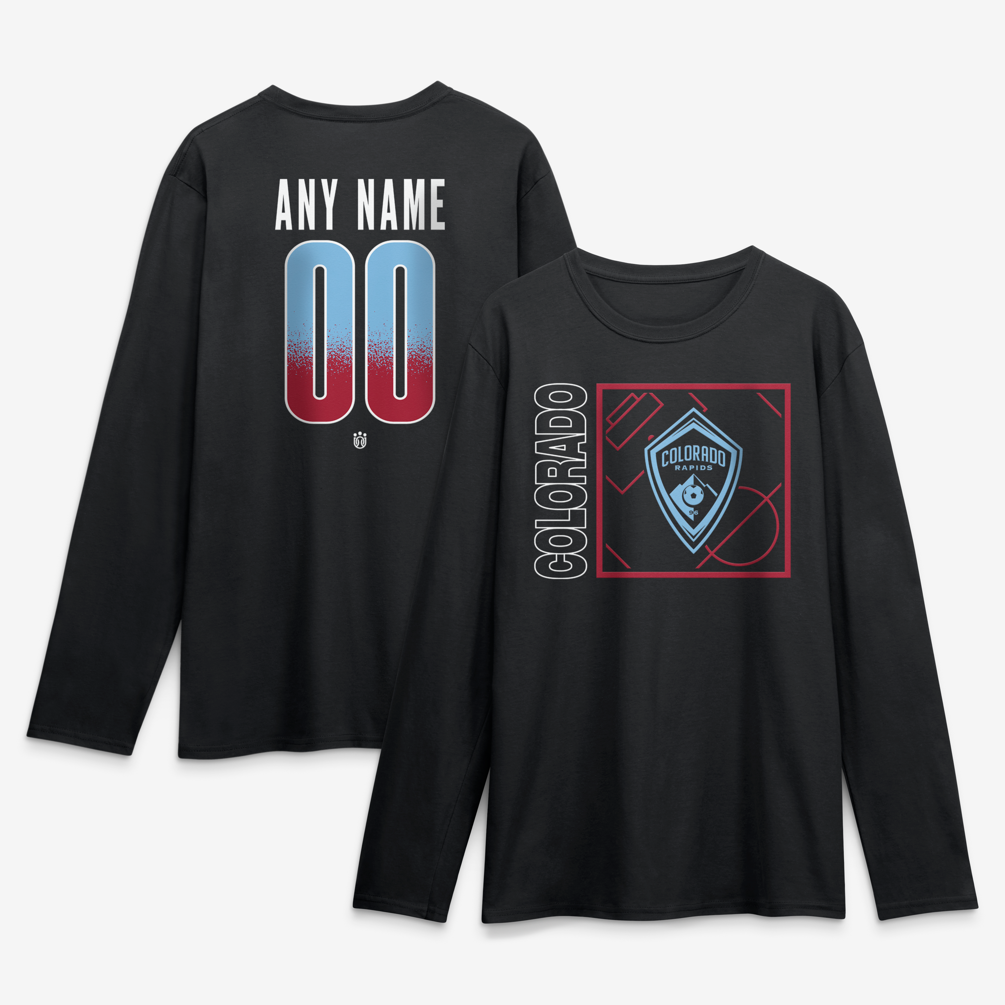 Men's Black Colorado Rapids  Home Field Pop Personalized Name & Number Long Sleeve T-Shirt