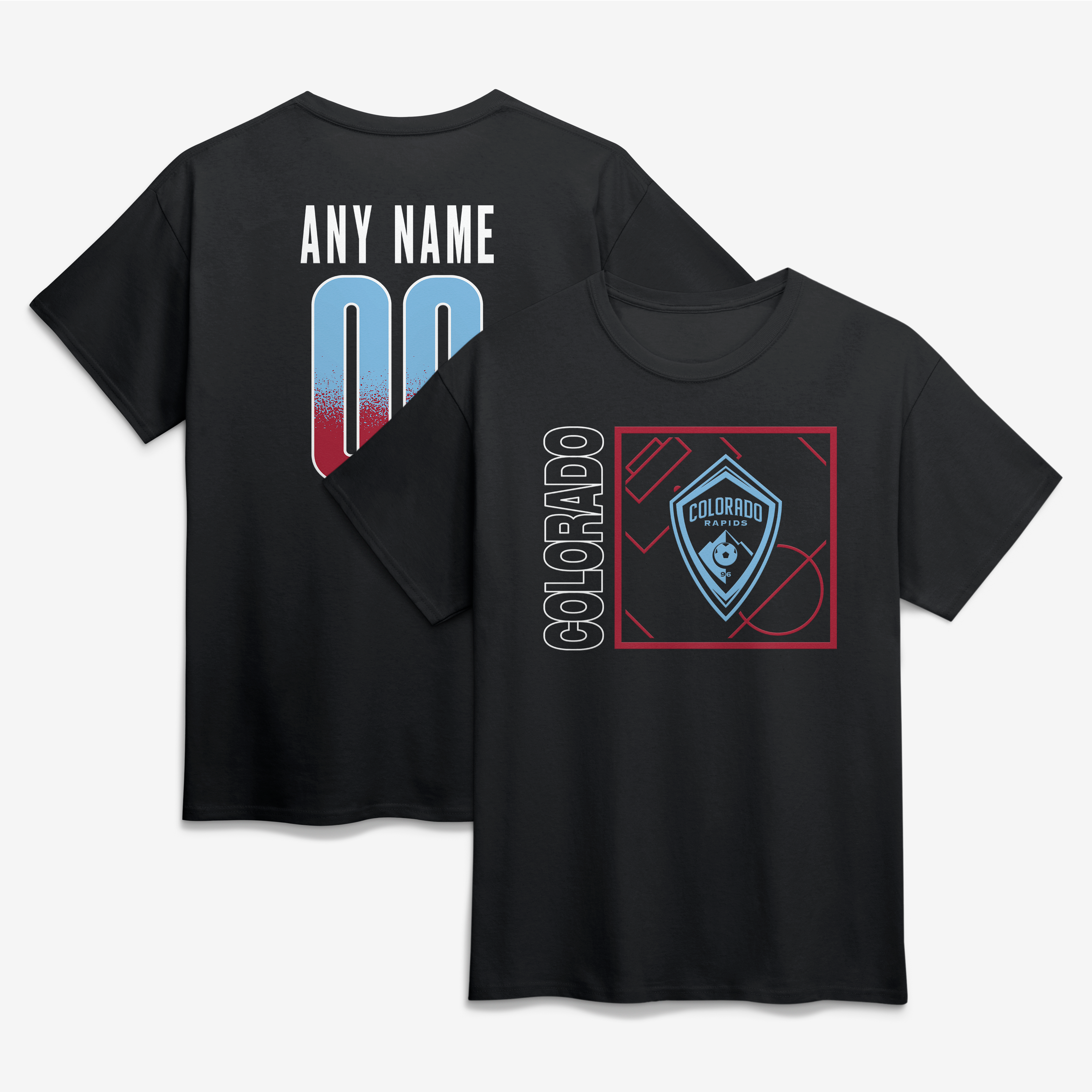Men's Black Colorado Rapids  Home Field Pop Personalized Name & Number T-Shirt