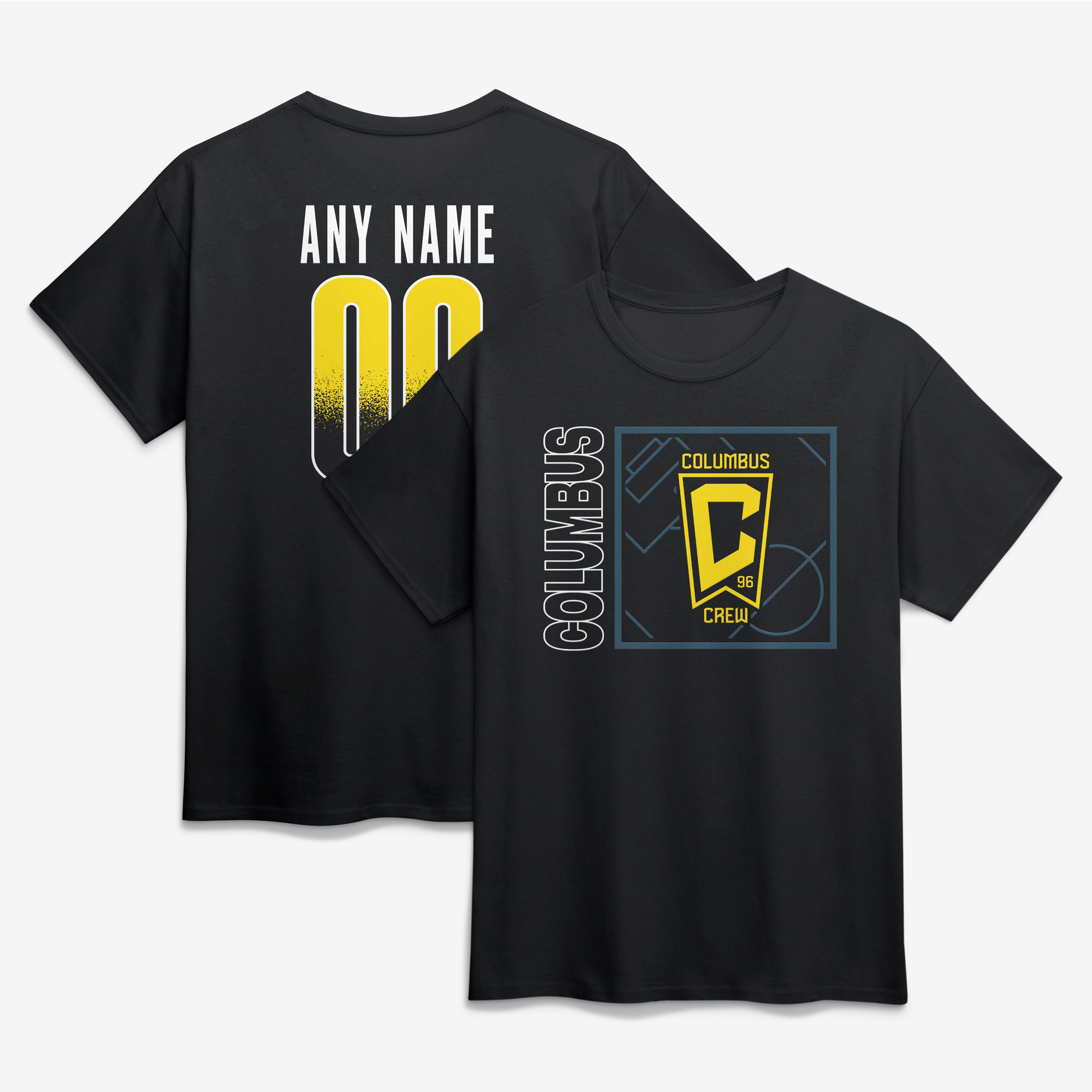 Men's Black Columbus Crew  Home Field Pop Personalized Name & Number T-Shirt
