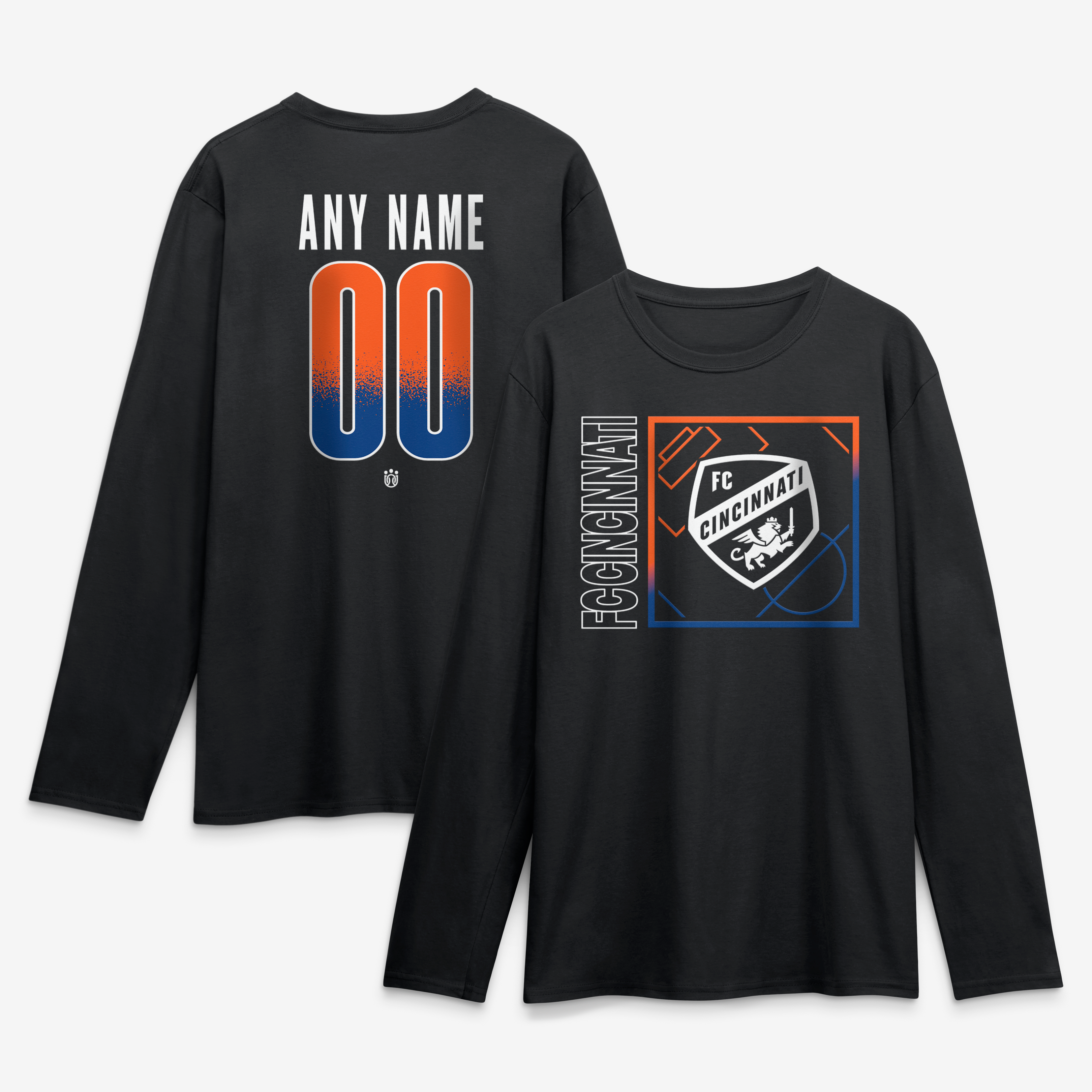 Men's Black FC Cincinnati  Home Field Pop Personalized Name & Number Long Sleeve T-Shirt