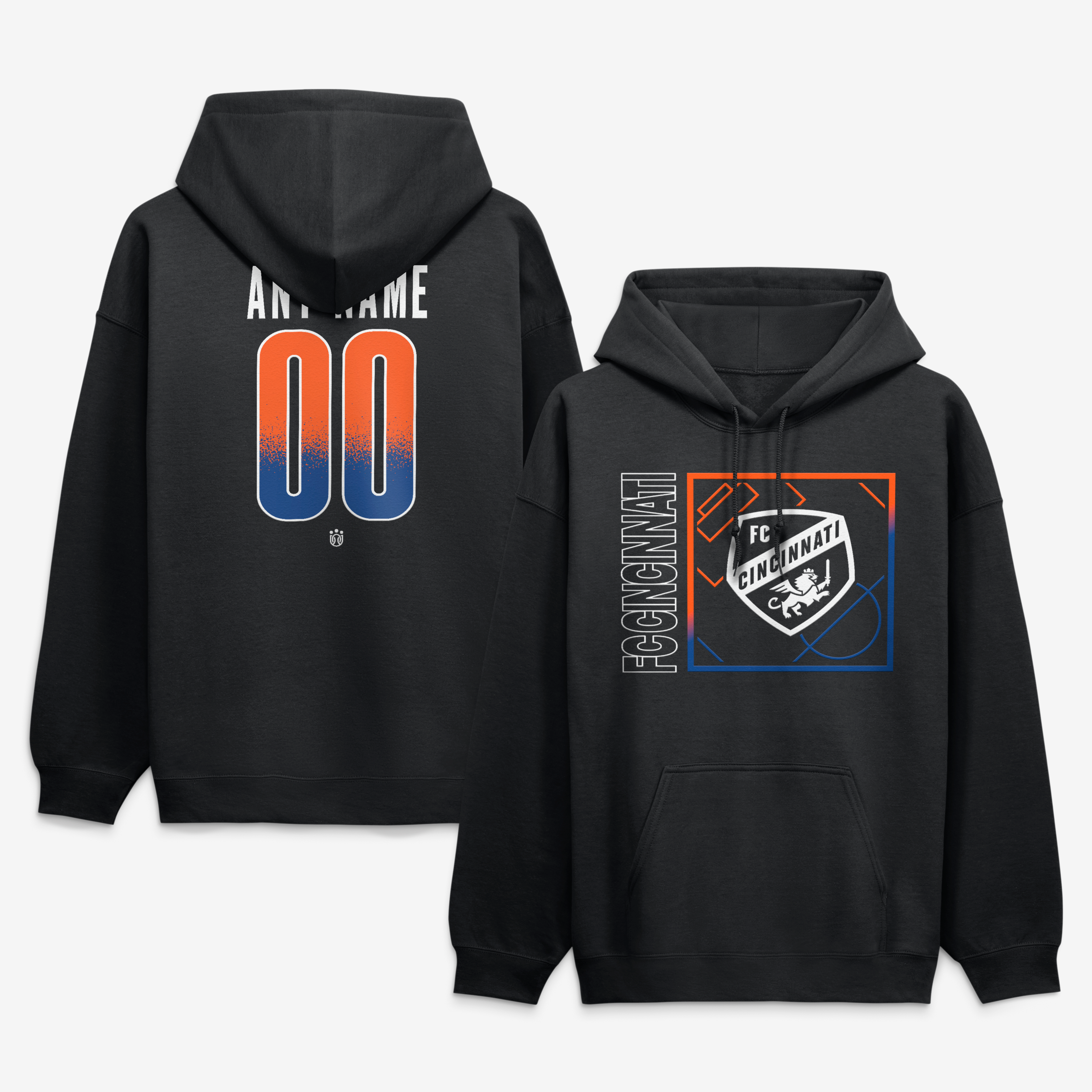 Men's Black FC Cincinnati  Home Field Pop Personalized Name & Number Hoodie