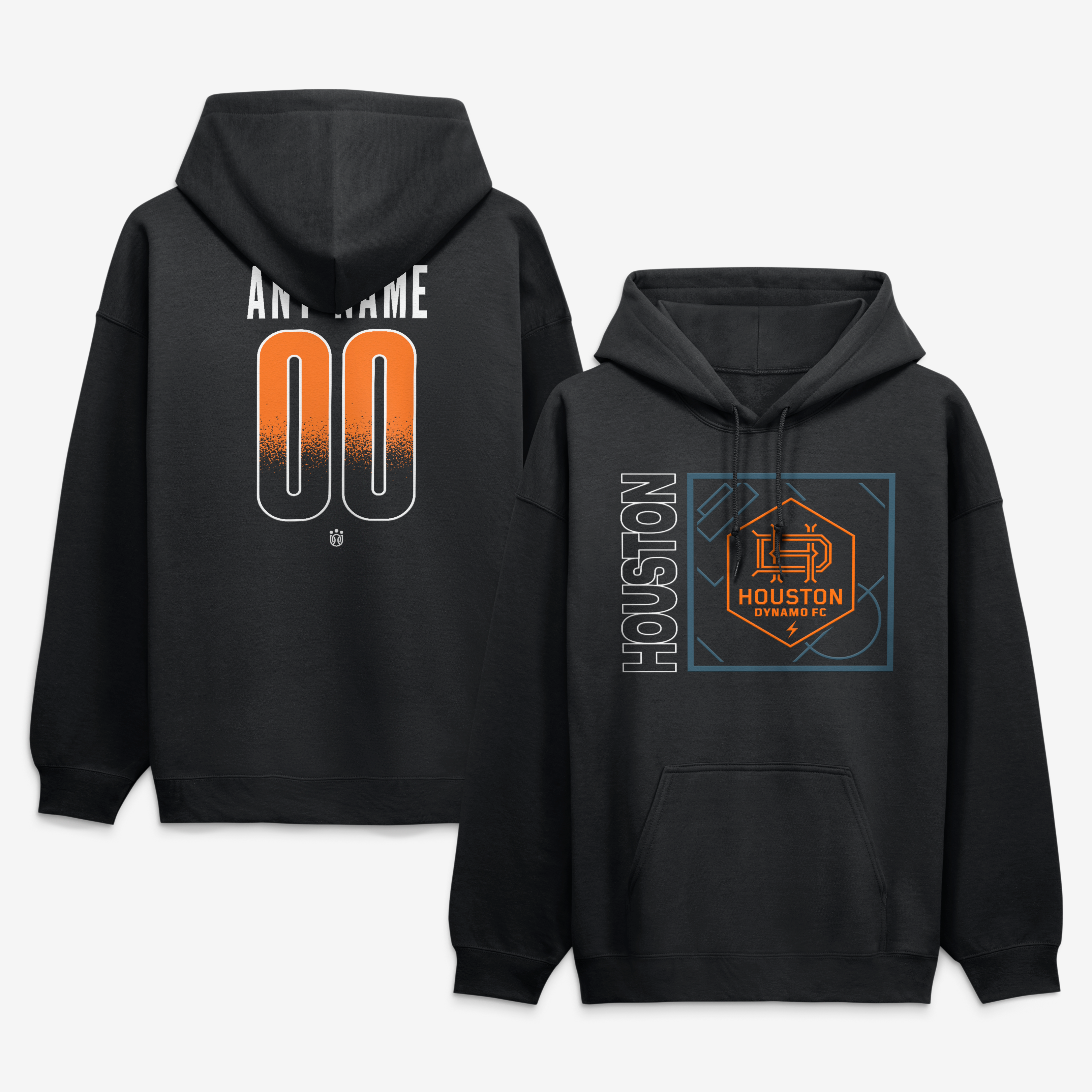 Men's Black Houston Dynamo FC  Home Field Pop Personalized Name & Number Hoodie