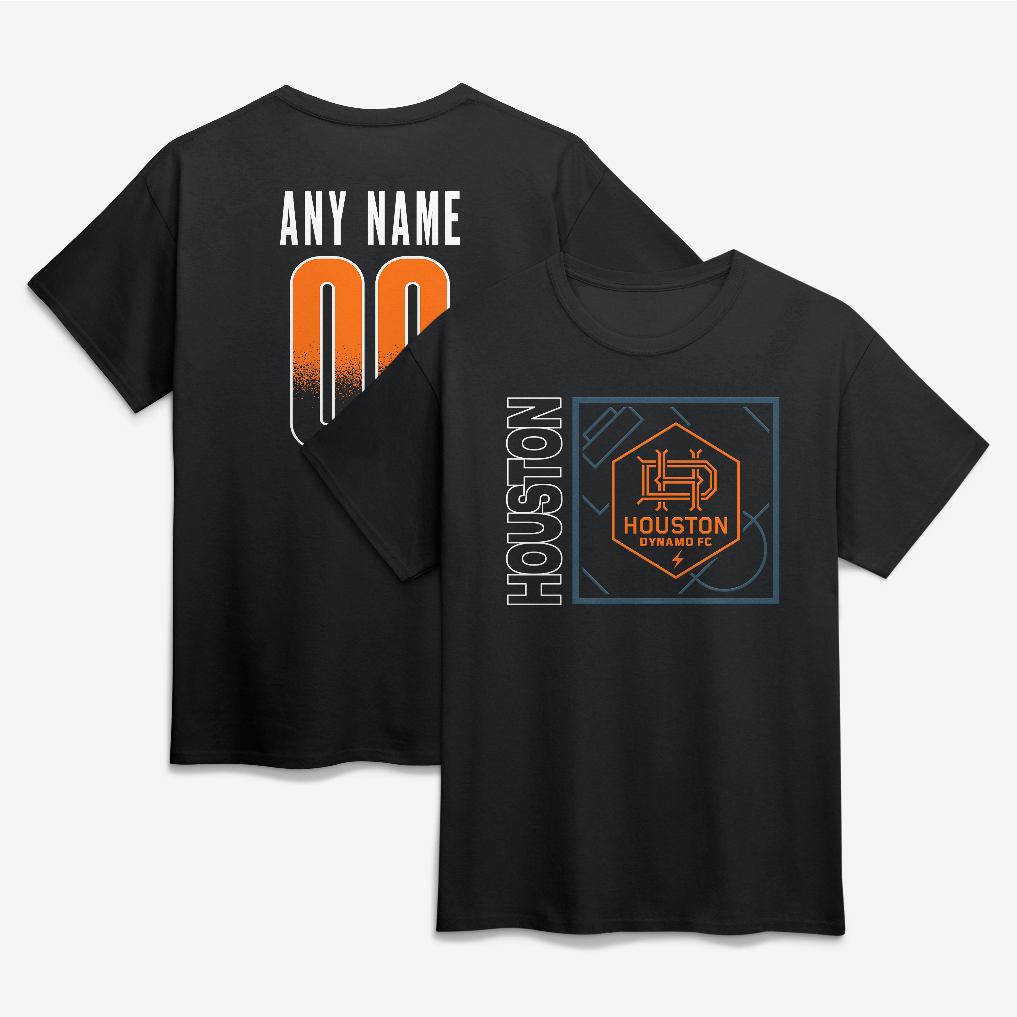 Men's Black Houston Dynamo FC  Home Field Pop Personalized Name & Number T-Shirt