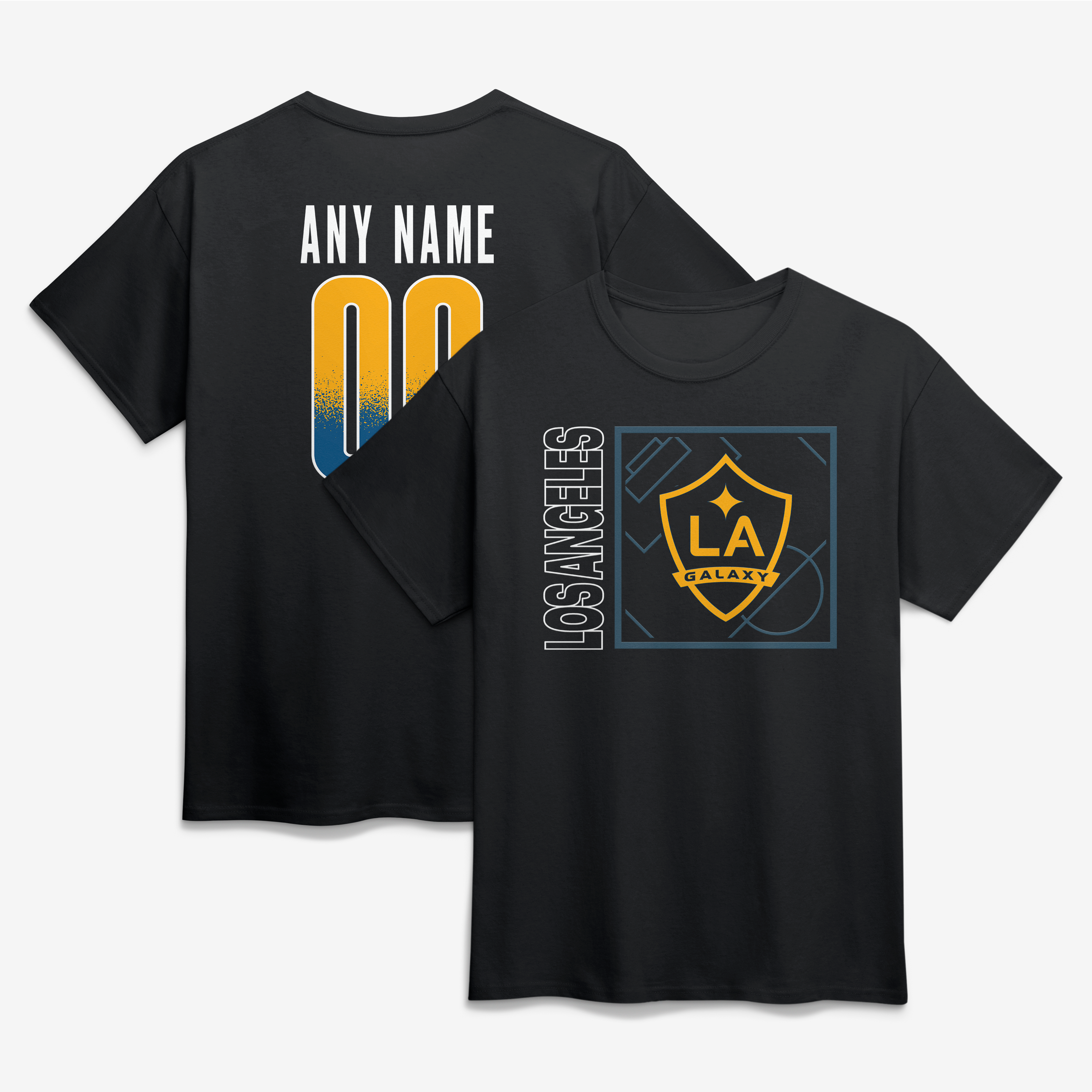 Men's Black LA Galaxy Big & Tall Home Field Pop Personalized Name & Number T-Shirt