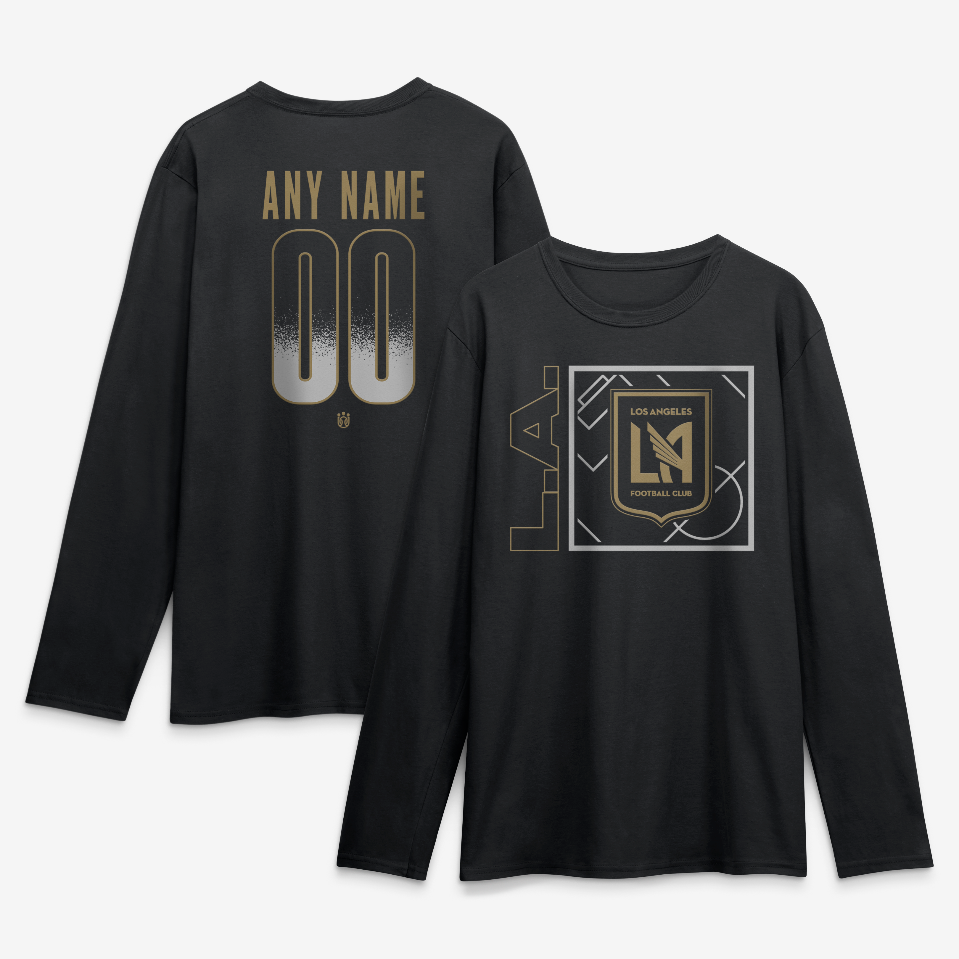 Men's Black LAFC  Home Field Pop Personalized Name & Number Long Sleeve T-Shirt
