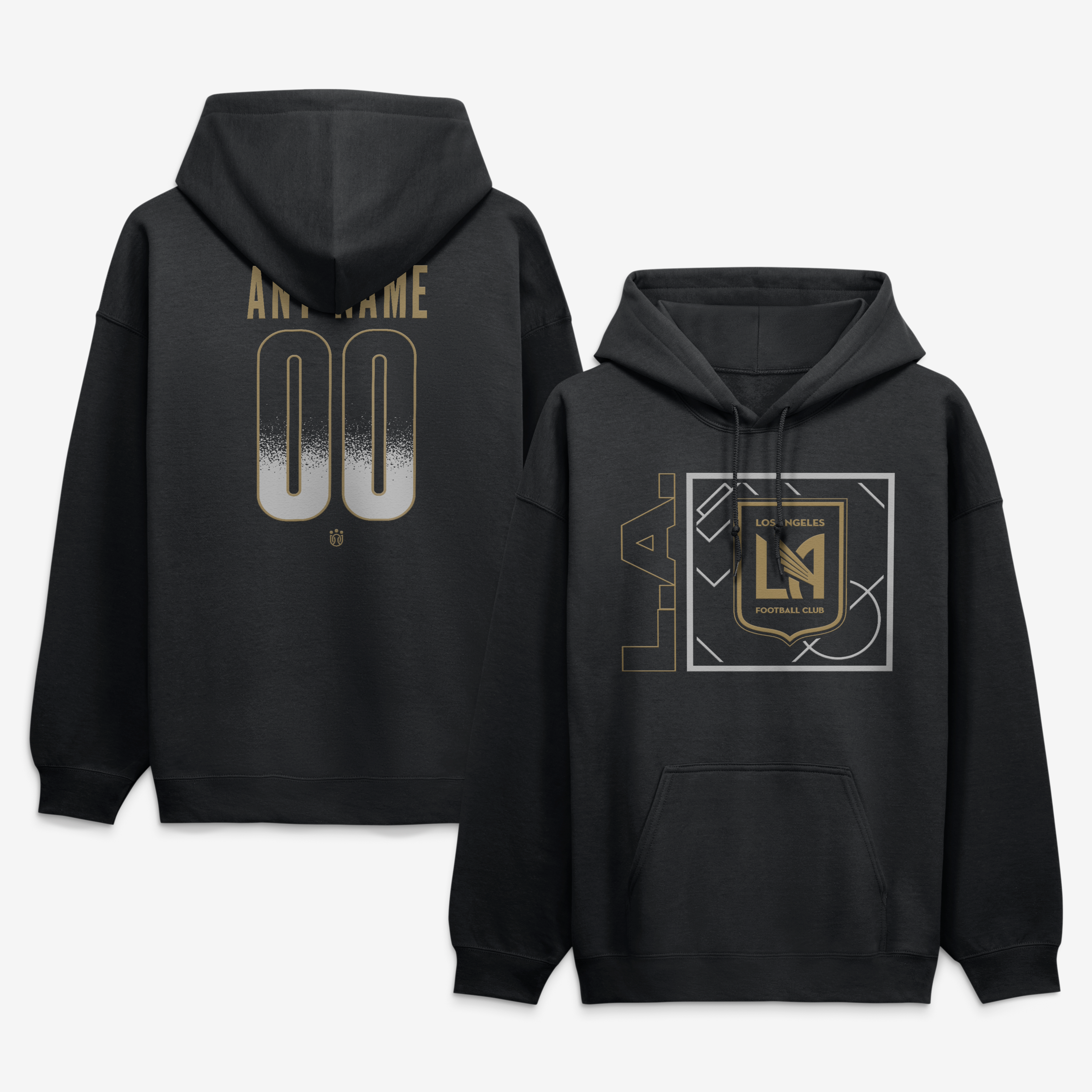 Men's Black LAFC  Home Field Pop Personalized Name & Number Hoodie